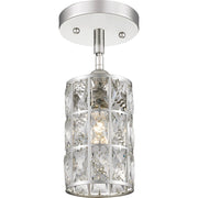 Quoizel Oliver 5in 1-Light Mini Pendant | Glam Polished Nickel and Clear Crystal Glass | Kitchen Island & Dining Room | Model QPP4046PK