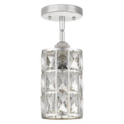 Quoizel Oliver 5in 1-Light Mini Pendant | Glam Polished Nickel and Clear Crystal Glass | Kitchen Island & Dining Room | Model QPP4046PK