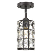 Quoizel Oliver 5in 1-Light Mini Pendant | Western Bronze and Clear Crystal Glass | Kitchen Island & Dining Room | 5 x 5 x 9.75 in | Model QPP4046WT