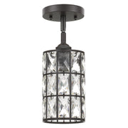 Quoizel Oliver 5in 1-Light Mini Pendant | Western Bronze and Clear Crystal Glass | Kitchen Island & Dining Room | 5 x 5 x 9.75 in | Model QPP4046WT