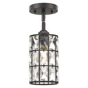 Quoizel Oliver 5in 1-Light Mini Pendant | Western Bronze and Clear Crystal Glass | Kitchen Island & Dining Room | 5 x 5 x 9.75 in | Model QPP4046WT