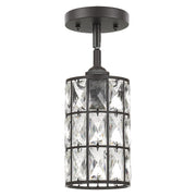Quoizel Oliver 5in 1-Light Mini Pendant | Western Bronze and Clear Crystal Glass | Kitchen Island & Dining Room | 5 x 5 x 9.75 in | Model QPP4046WT