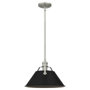 Quoizel Jessup 1 Light Mini Pendant, Antique Nickel/Matte Black