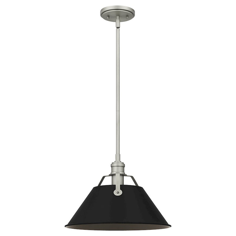 Quoizel Jessup 1 Light Mini Pendant, Antique Nickel/Matte Black