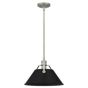 Quoizel Jessup 1 Light Mini Pendant, Antique Nickel/Matte Black