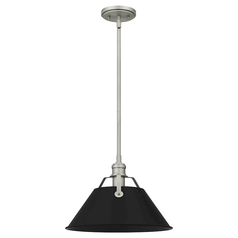 Quoizel Jessup 1 Light Mini Pendant, Antique Nickel/Matte Black