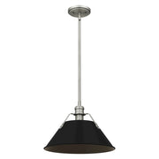 Quoizel Jessup 1 Light Mini Pendant, Antique Nickel/Matte Black