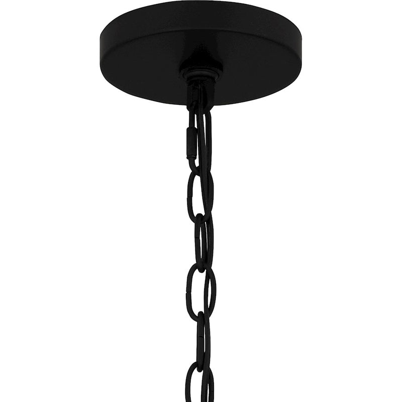 Quoizel Kingstide 1 Light Mini Pendant, Matte Black/Clear Seedy