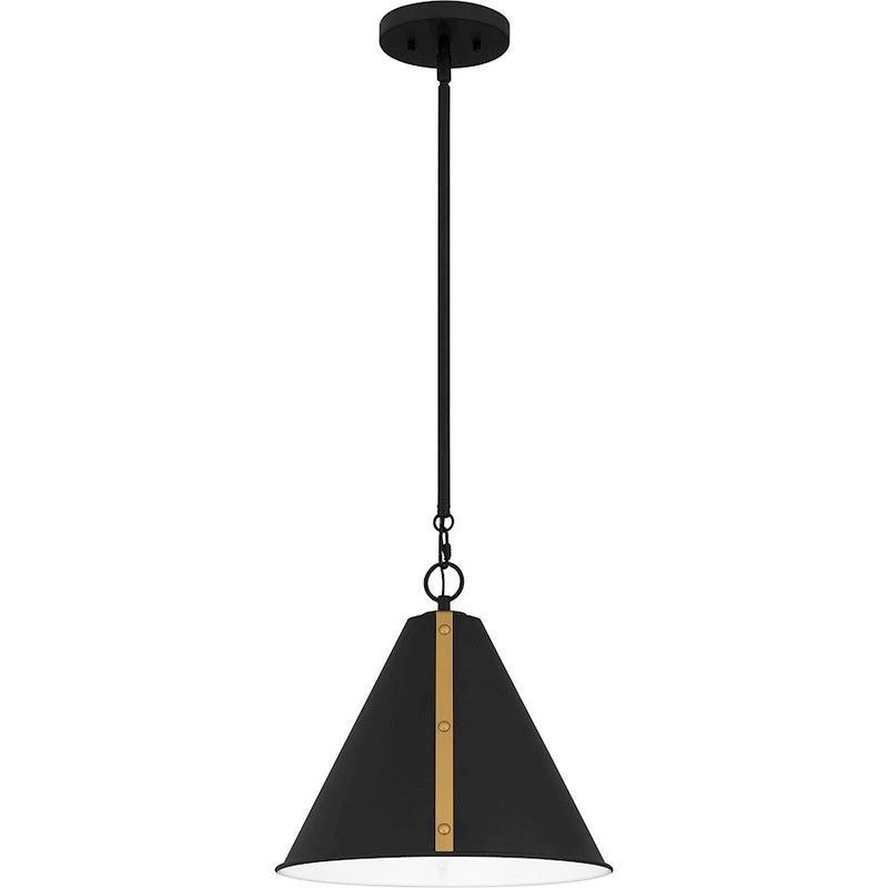 Quoizel Hyde 1 Light Mini Pendant, Matte Black/Metal