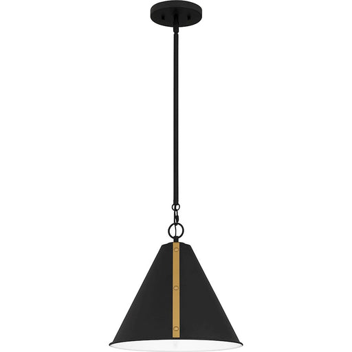 Quoizel Hyde 1 Light Mini Pendant, Matte Black/Metal