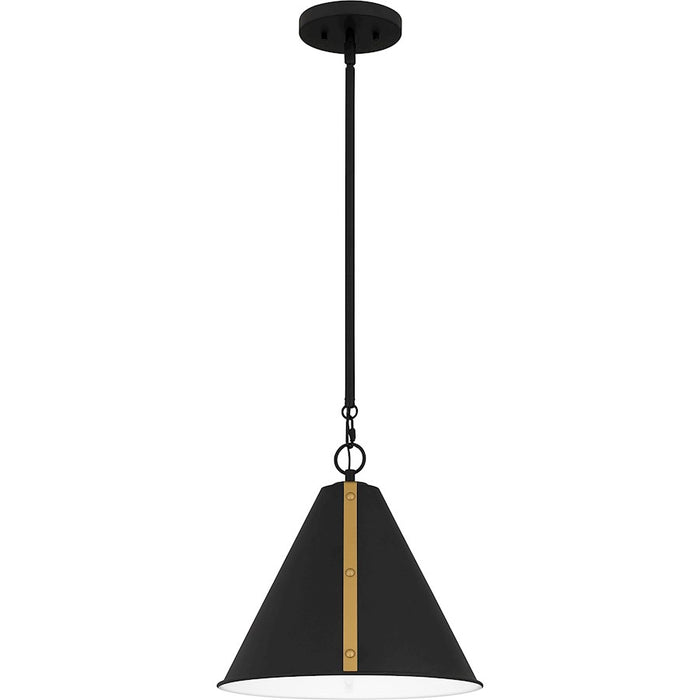 Quoizel Hyde 1 Light Mini Pendant, Matte Black/Metal