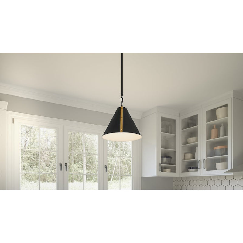 Quoizel Hyde 1 Light Mini Pendant, Matte Black/Metal