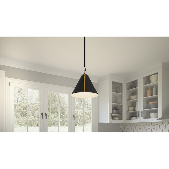 Quoizel Hyde 1 Light Mini Pendant, Matte Black/Metal