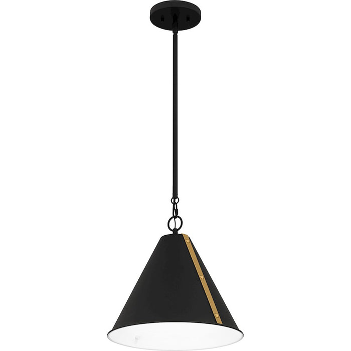 Quoizel Hyde 1 Light Mini Pendant, Matte Black/Metal