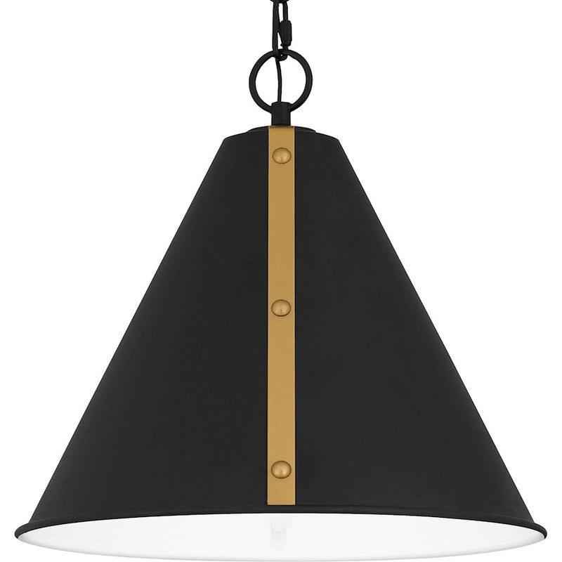 Quoizel Hyde 1 Light Mini Pendant, Matte Black/Metal