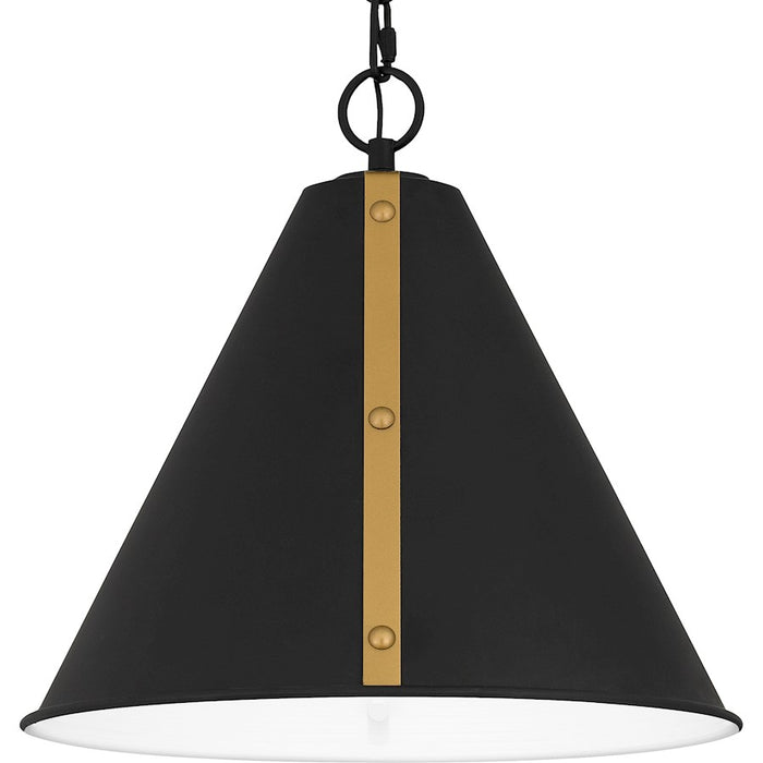Quoizel Hyde 1 Light Mini Pendant, Matte Black/Metal