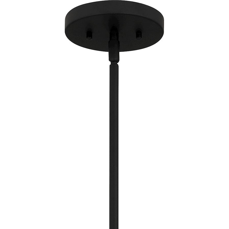 Quoizel Hyde 1 Light Mini Pendant, Matte Black/Metal