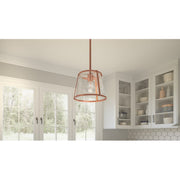 Quoizel Labrant 1 Light Mini Pendant, Rose Gold/Clear Hammered