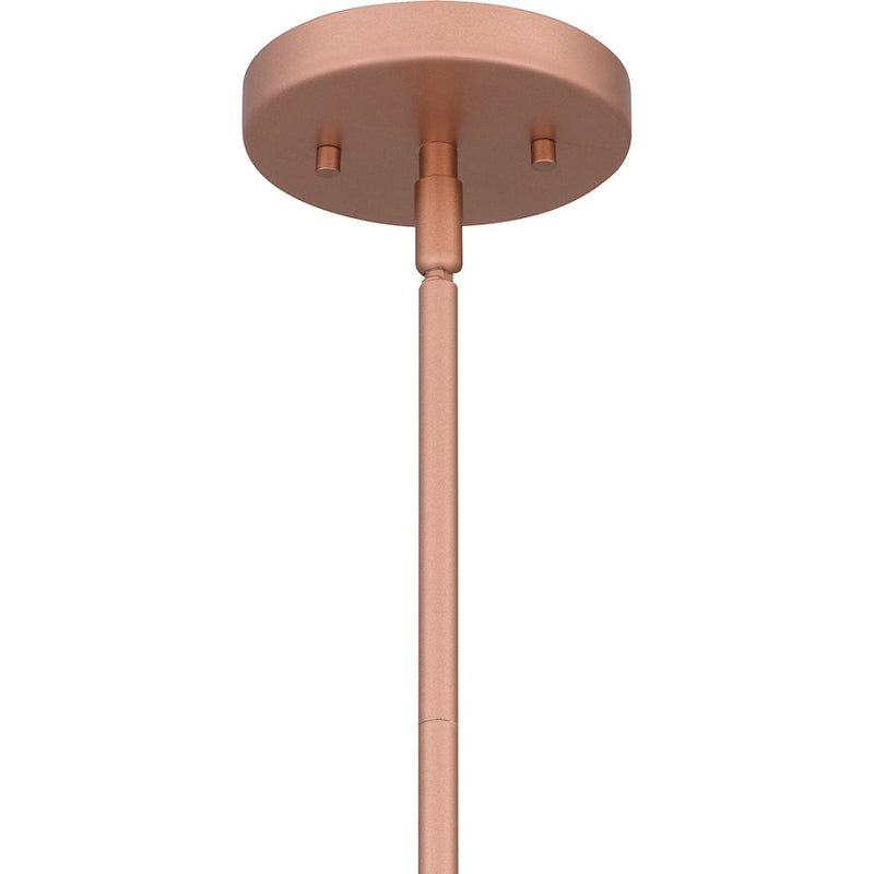 Quoizel Labrant 1 Light Mini Pendant, Rose Gold/Clear Hammered