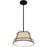 Quoizel Burbidge 1 Light Mini Pendant, Matte Black/Cream Linen