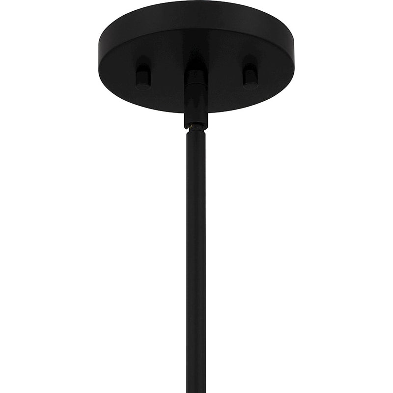 Quoizel Burbidge 1 Light Mini Pendant, Matte Black/Cream Linen