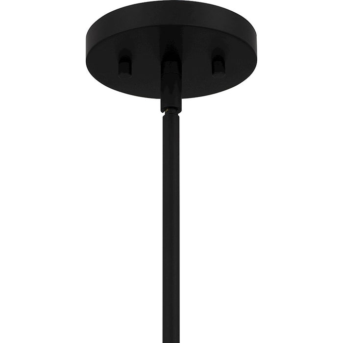 Quoizel Burbidge 1 Light Mini Pendant, Matte Black/Cream Linen
