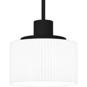 Quoizel Callahan 8in 1-Light Mini Pendant | Modern Matte Black and Opal Etched Glass | Kitchen Island & Dining Room | Model QPP6172MBK
