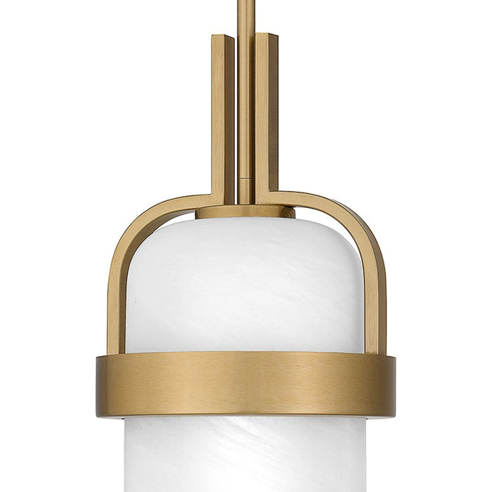 Quoizel Duval 1 Light Mini Pendant, Aged Brass/Alabaster Glass