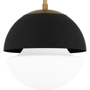 Quoizel Marley 12in 1-Light Globe Pendant | Contemporary Weathered Brass and Opal Etched Glass | Kitchen Island & Bar | Model QPP6191WS