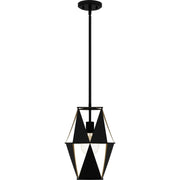 Quoizel Wren 10in 1-Light Pendant | Industrial Matte Black Metal | Kitchen Island & Bar | 10.25 x 10.25 x 15 in | Model QPP6196MBK