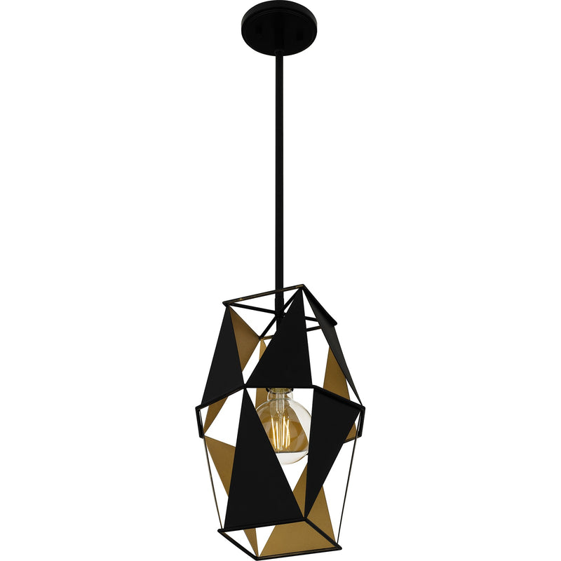 Quoizel Wren 10in 1-Light Pendant | Industrial Matte Black Metal | Kitchen Island & Bar | 10.25 x 10.25 x 15 in | Model QPP6196MBK