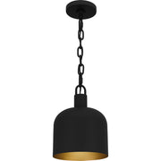 Quoizel Raquel 8in 1-Light Mini Pendant | Industrial Matte Black Metal | Kitchen Island & Bar | 8 x 8 x 11 in | Model QPP6206MBK