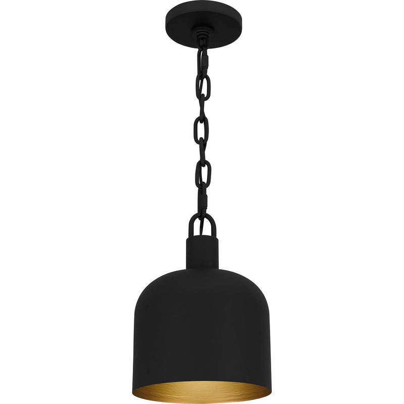 Quoizel Raquel 8in 1-Light Mini Pendant | Industrial Matte Black Metal | Kitchen Island & Bar | 8 x 8 x 11 in | Model QPP6206MBK