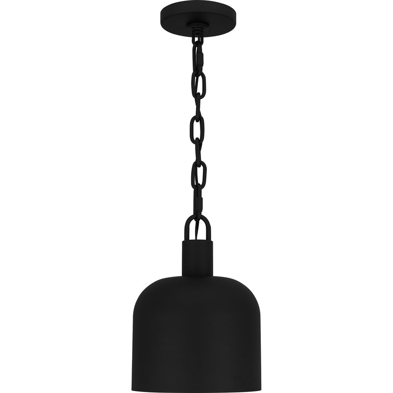 Quoizel Raquel 8in 1-Light Mini Pendant | Industrial Matte Black Metal | Kitchen Island & Bar | 8 x 8 x 11 in | Model QPP6206MBK