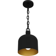 Quoizel Raquel 8in 1-Light Mini Pendant | Industrial Matte Black Metal | Kitchen Island & Bar | 8 x 8 x 11 in | Model QPP6206MBK