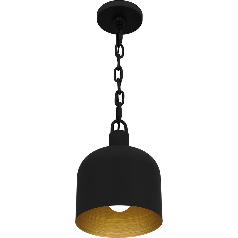 Quoizel Raquel 8in 1-Light Mini Pendant | Industrial Matte Black Metal | Kitchen Island & Bar | 8 x 8 x 11 in | Model QPP6206MBK