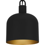 Quoizel Raquel 8in 1-Light Mini Pendant | Industrial Matte Black Metal | Kitchen Island & Bar | 8 x 8 x 11 in | Model QPP6206MBK