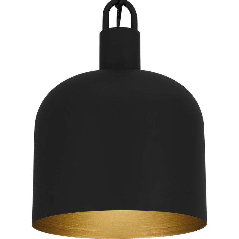 Quoizel Raquel 8in 1-Light Mini Pendant | Industrial Matte Black Metal | Kitchen Island & Bar | 8 x 8 x 11 in | Model QPP6206MBK