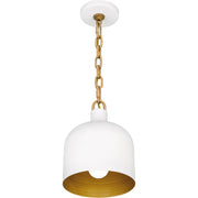 Quoizel Raquel 8in 1-Light Mini Pendant | Industrial Matte White Metal | Kitchen Island & Bar | 8 x 8 x 11 in | Model QPP6206W