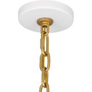 Quoizel Raquel 8in 1-Light Mini Pendant | Industrial Matte White Metal | Kitchen Island & Bar | 8 x 8 x 11 in | Model QPP6206W