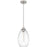 Quoizel Marza 1Lt Mini Pendant, Nickel/Clear Hammered Ribbed Glass