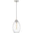 Quoizel Marza 1Lt Mini Pendant, Nickel/Clear Hammered Ribbed Glass