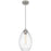 Quoizel Marza 1Lt Mini Pendant, Nickel/Clear Hammered Ribbed Glass