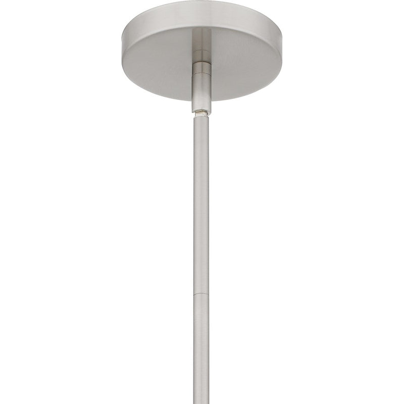 Quoizel Marza 1Lt Mini Pendant, Nickel/Clear Hammered Ribbed Glass
