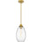 Quoizel Marza 1Lt Mini Pendant, Gold/Clear Hammered Ribbed Glass - QPP6756BRG