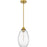 Quoizel Marza 1Lt Mini Pendant, Gold/Clear Hammered Ribbed Glass