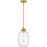 Quoizel Marza 1Lt Mini Pendant, Gold/Clear Hammered Ribbed Glass