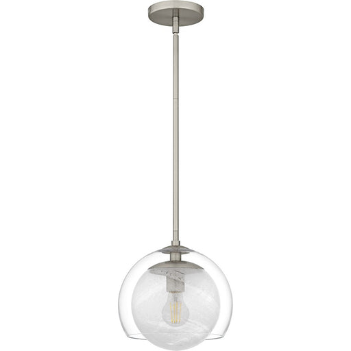 Quoizel Eslinger 1Lt Mini Pendant, Nickel/Clear/Cloud Inside/Clear