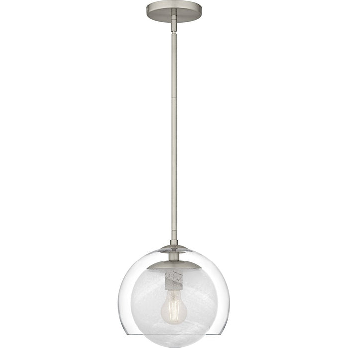Quoizel Eslinger 1Lt Mini Pendant, Nickel/Clear/Cloud Inside/Clear