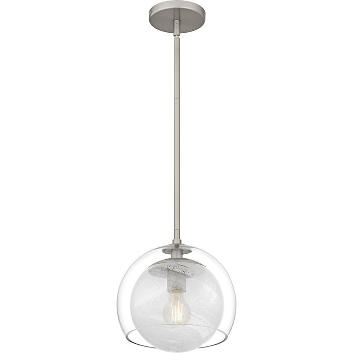 Quoizel Eslinger 1Lt Mini Pendant, Nickel/Clear/Cloud Inside/Clear